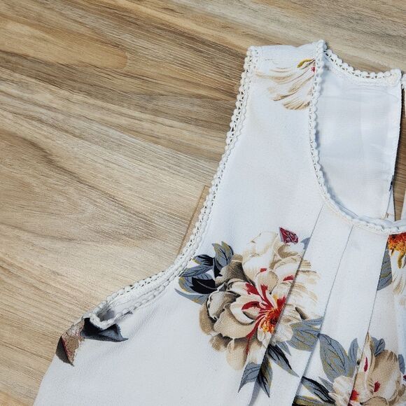 🔹️Umgee Cream Floral Print Boho Sleeveless Dress Small - Picture 6 of 12